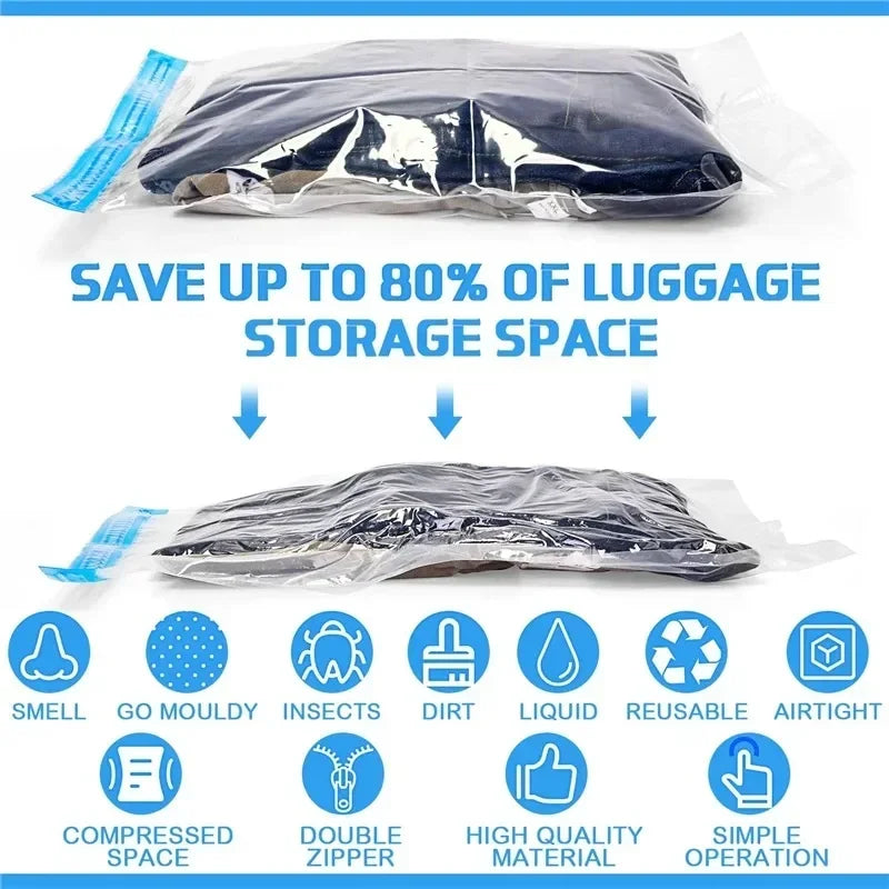 1/3/5pcs Vacuum Bags for Storing Clothes Suitable for Luggage and Essential Travel Compression Bag Clothing Storage Organizer