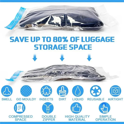 1/3/5pcs Vacuum Bags for Storing Clothes Suitable for Luggage and Essential Travel Compression Bag Clothing Storage Organizer