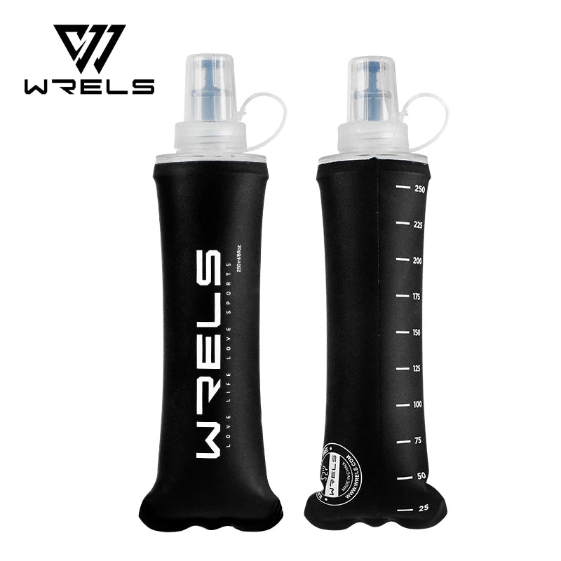 WRELS Soft Flask TPU Ultralight Collapsible BPA Free Leakproof Squeeze Running Hydration Vest Marathon Hiking Foldable Bottle