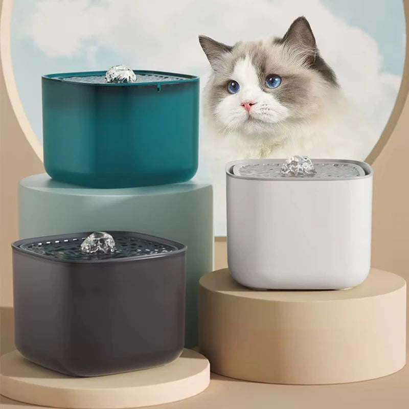 Pet Water Fountain Automatic Induction Circulating Filtering Cat Water Drinker USB Electric Mute Cats Water Dispenser
