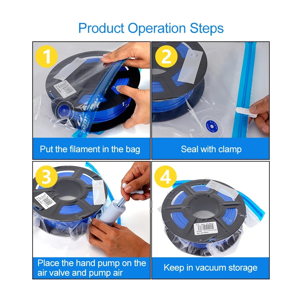 3D Printer Filament Storage Bag PLA ABS PETG Vacuum Bag Dryer Safekeep Humidity Resistant Sealing Bags Keep Filament Dry Sealed