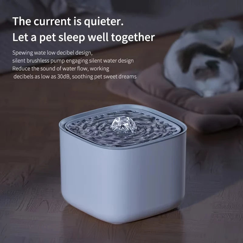 Pet Water Fountain Automatic Induction Circulating Filtering Cat Water Drinker USB Electric Mute Cats Water Dispenser