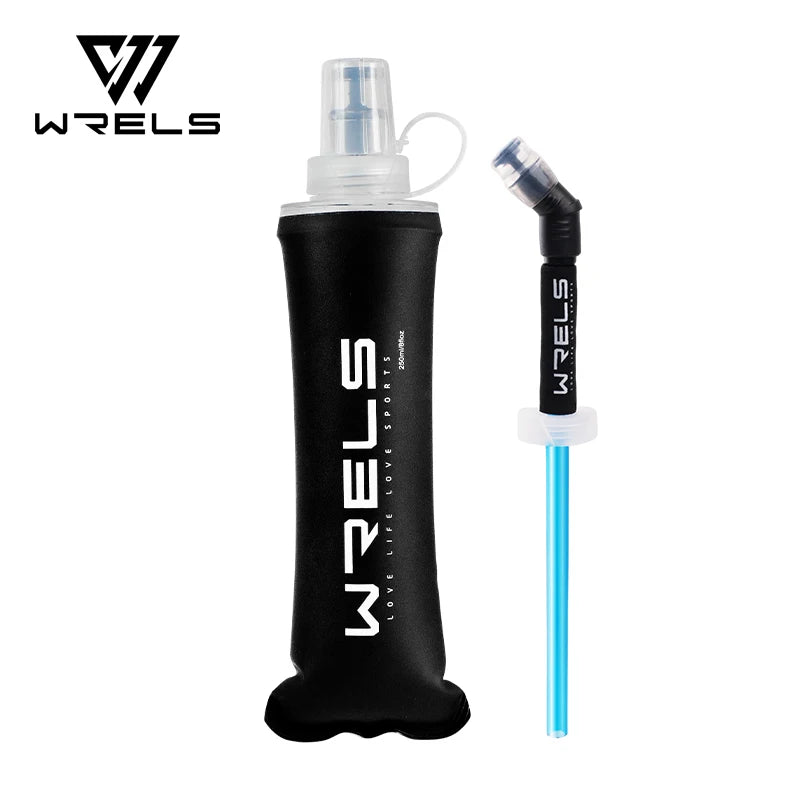 WRELS Soft Flask TPU Ultralight Collapsible BPA Free Leakproof Squeeze Running Hydration Vest Marathon Hiking Foldable Bottle