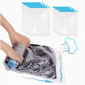 5 Pack Vacuum Compression Bags for Travel-Reusable Space Saving Storage No Pump Needed, Leak-Proof Organizer for Clothes&Luggage