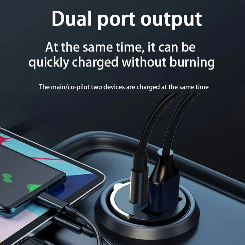 100W / 200W QC3.0 PD Car Charger 5A Fast Charing 2Port 12-24V Cigarette Socket Lighter Car USBC Charger for iPhone Power Adapter