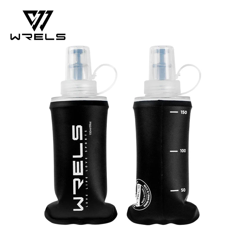WRELS Soft Flask TPU Ultralight Collapsible BPA Free Leakproof Squeeze Running Hydration Vest Marathon Hiking Foldable Bottle