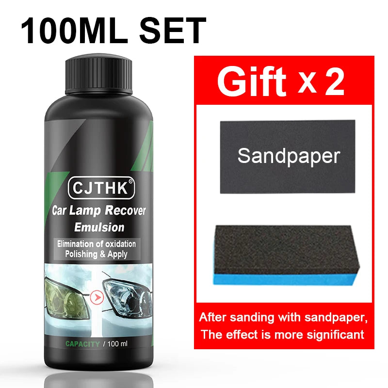 Car Headlight Restoration Polishing Kits Headlamp Scratch Remover Repair Cleaning Paste Remove Oxidation Headlight Polish Liquid